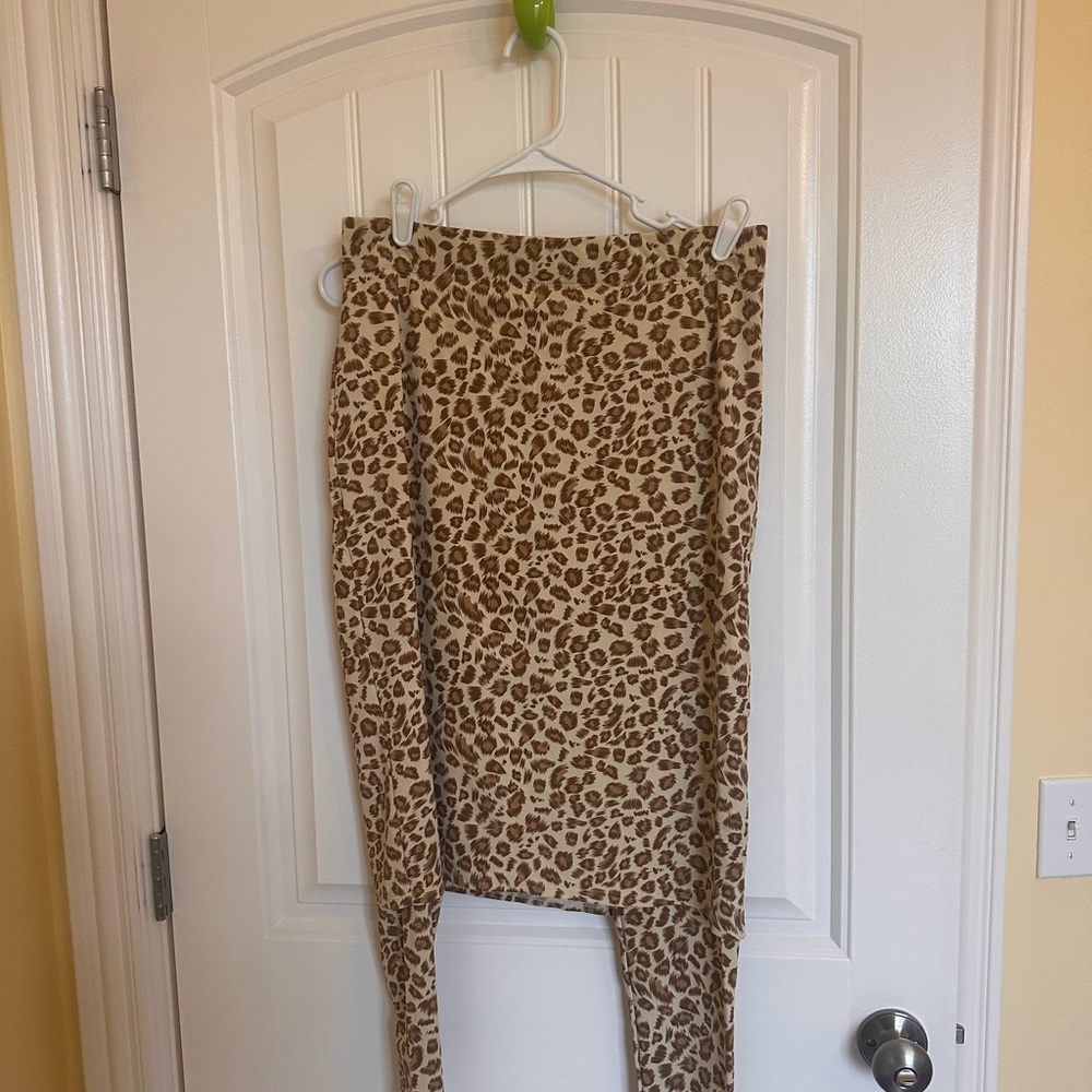 Leopard Print skirt with attached leggings